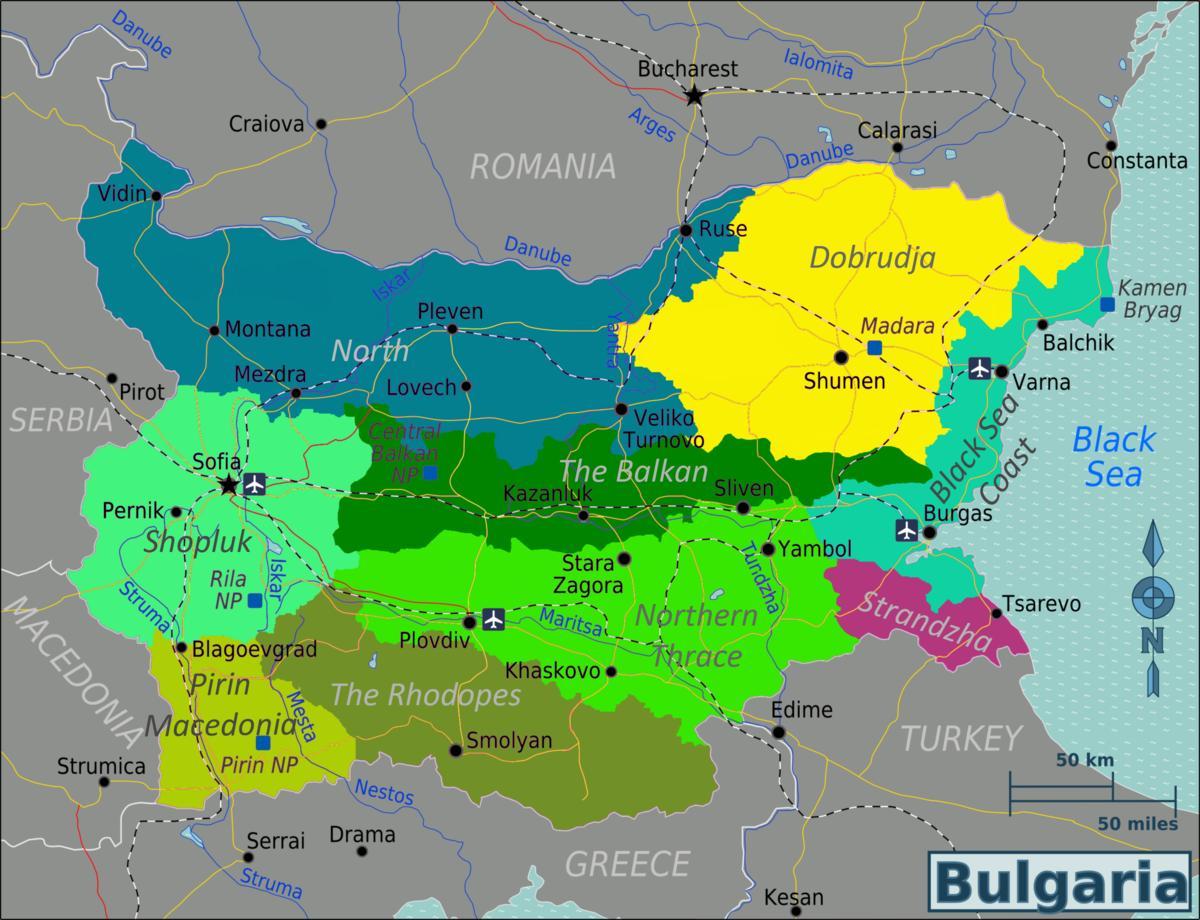 peta Bulgaria lapangan terbang