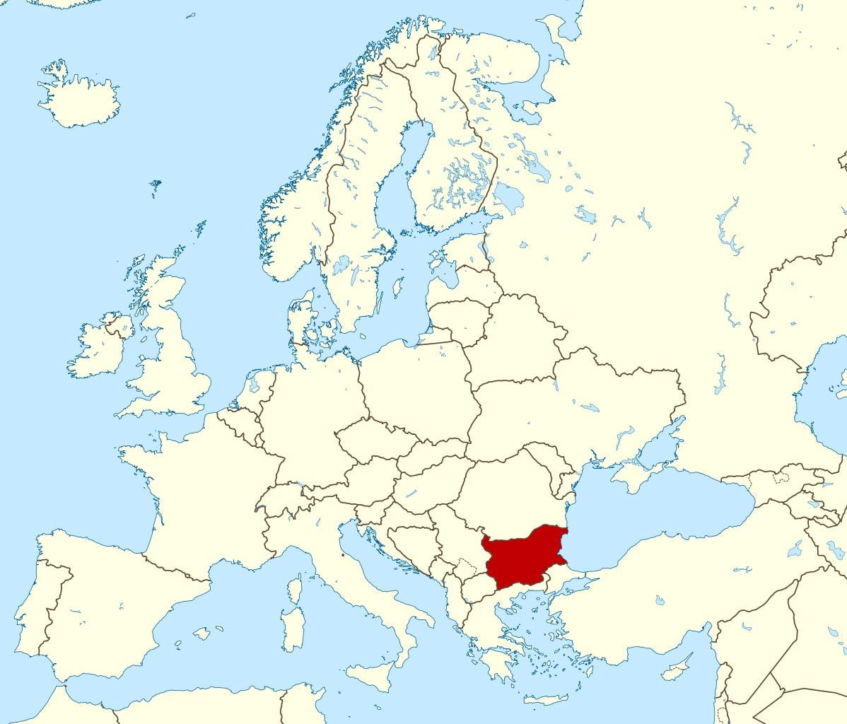 dunia peta yang menunjukkan Bulgaria