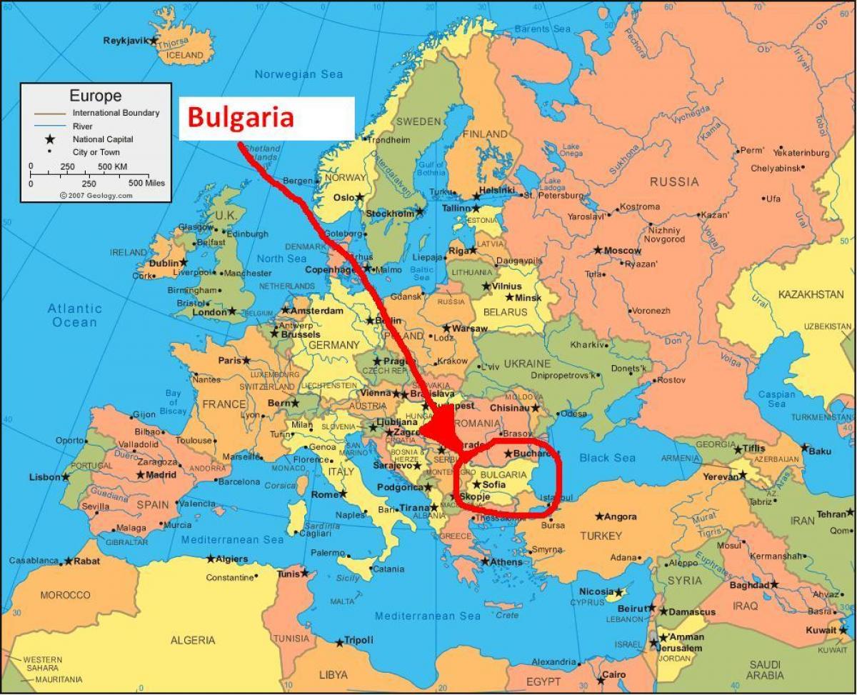 peta Bulgaria negara-negara sekitarnya
