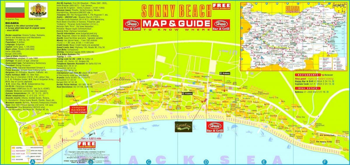 pelancong peta sunny beach Bulgaria