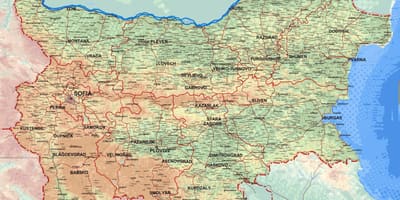 Peta - peta terperinci Bulgaria